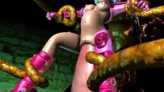 3D Perverted Porn 3D：一個女孩被一個外星怪物搞砸了